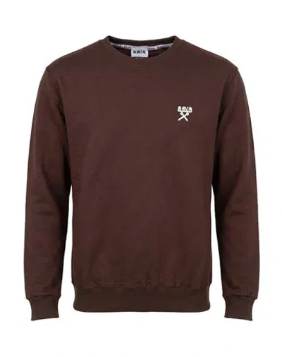 Berna Man Sweatshirt Dark Brown Size L Cotton, Polyester