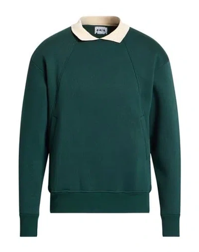 Berna Man Sweatshirt Dark Green Size Xxl Cotton, Polyester In Multi