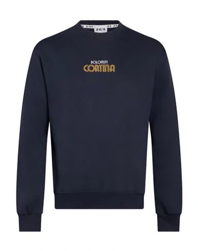 Berna Man Sweatshirt Midnight Blue Size Xxl Cotton, Polyester In Animal Print