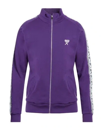 Berna Man Sweatshirt Purple Size Xl Cotton In Multi