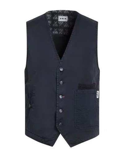 Berna Man Tailored Vest Midnight Blue Size Xxl Cotton, Elastane