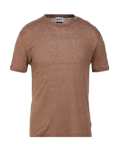 Berna Man T-shirt Brown Size S Linen