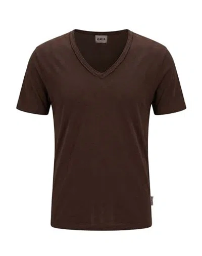 Berna Man T-shirt Chocolate Brown Size M Cotton