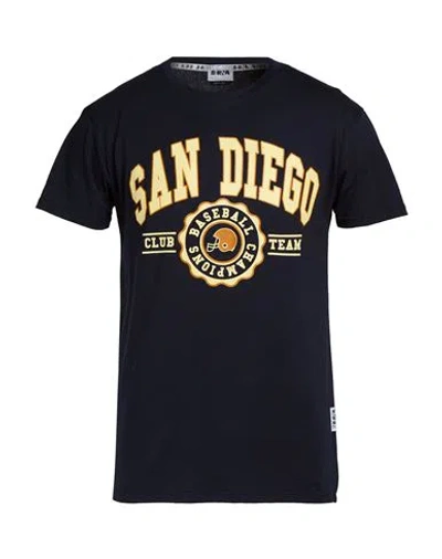 Berna Man T-shirt Midnight Blue Size M Cotton In Black