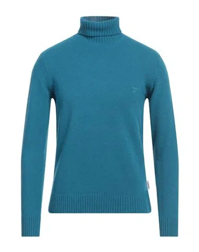 Berna Man Turtleneck Azure Size Xxl Wool, Polyamide In Blue