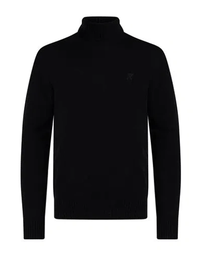 Berna Man Turtleneck Black Size L Wool, Polyamide