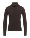 Berna Man Turtleneck Brown Size Xl Wool, Polyamide
