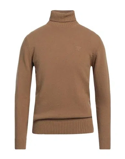 Berna Man Turtleneck Camel Size Xl Wool, Polyamide In Beige