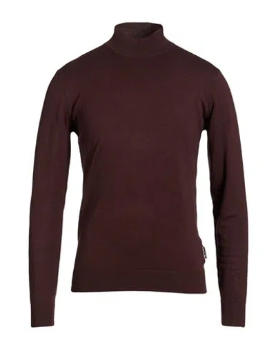 Berna Man Turtleneck Dark Brown Size M Viscose, Polyamide
