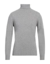 Berna Man Turtleneck Grey Size 3xl Wool, Polyamide In Grey
