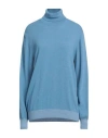 Berna Man Turtleneck Light Blue Size Xl Wool, Viscose, Polyamide, Cashmere