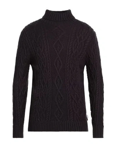 Berna Man Turtleneck Midnight Blue Size Xl Acrylic, Polyamide, Wool In Black