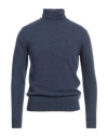 Berna Man Turtleneck Slate Blue Size L Wool, Polyamide