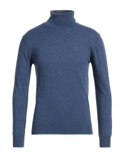 Berna Man Turtleneck Slate Blue Size Xl Wool, Viscose, Polyamide, Cashmere