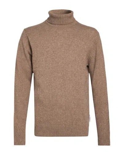 Berna Man Turtleneck Taupe Size L Wool, Polyamide In Gray
