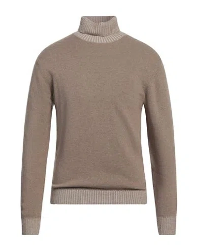 Berna Man Turtleneck Taupe Size L Wool, Viscose, Polyamide, Cashmere