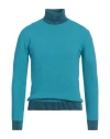 Berna Man Turtleneck Turquoise Size Xxl Wool, Viscose, Polyamide, Cashmere In Blue