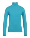 Berna Man Turtleneck Turquoise Size Xxl Wool, Viscose, Polyamide, Cashmere In Blue