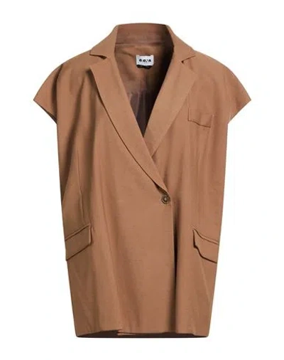 Berna Woman Blazer Brown Size 8 Viscose, Polyester