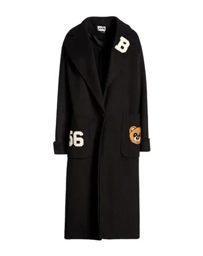 Berna Woman Coat Black Size M Polyester, Viscose