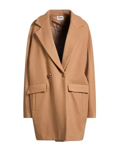 Berna Woman Coat Camel Size L Acetate, Polyester, Wool In Neutral
