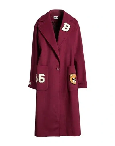 Berna Woman Coat Garnet Size Xs Polyester, Viscose In Burgundy