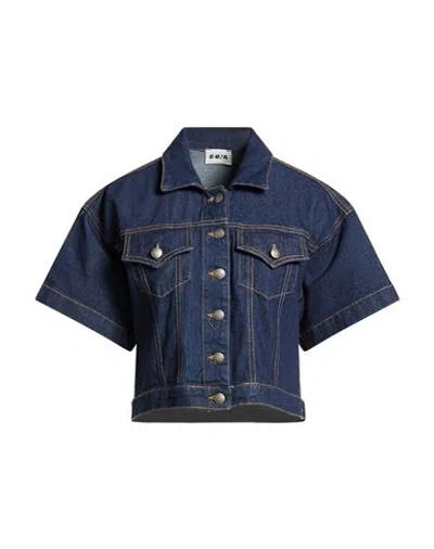 Berna Woman Denim Outerwear Blue Size S Cotton
