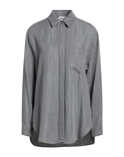 Berna Woman Denim Shirt Grey Size M Tencel In Gray