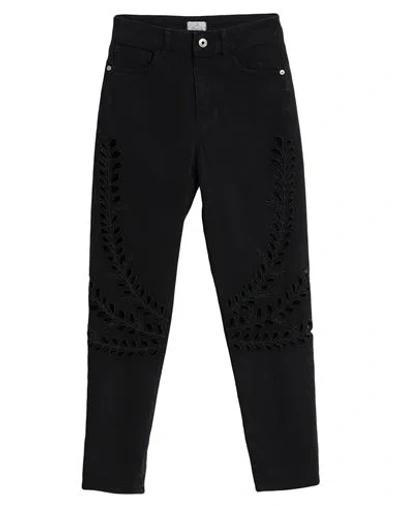 Berna Woman Jeans Black Size 2 Cotton, Elastane