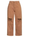 Berna Woman Jeans Brown Size 10 Cotton In Brown