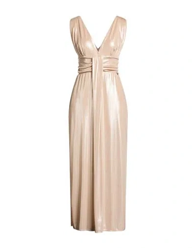 Berna Woman Maxi Dress Beige Size S Polyester, Elastane In Pink