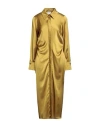 Berna Woman Midi Dress Mustard Size L Polyester In Yellow