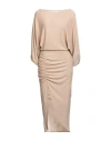 Berna Woman Midi Dress Sand Size S Nylon, Metal, Elastic Fibres In Beige