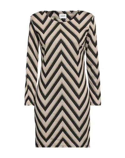 Berna Woman Mini Dress Beige Size L Viscose, Metallic Fiber, Polyester, Elastane