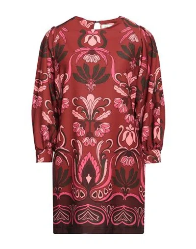 Berna Woman Mini Dress Burgundy Size S Polyester, Elastane In Red