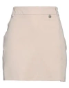 Berna Woman Mini Skirt Beige Size 10 Polyester, Rayon, Elastane