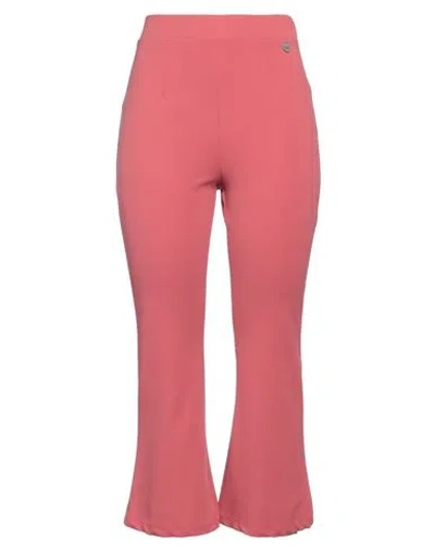 Berna Woman Pants Brick Size M Polyester, Elastane In Red
