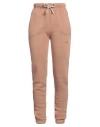 Berna Woman Pants Camel Size L Cotton, Polyester In Beige