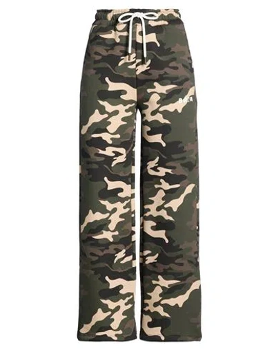 Berna Woman Pants Dark Green Size L Cotton, Polyester