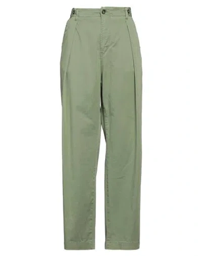 Berna Woman Pants Green Size 8 Cotton, Elastane