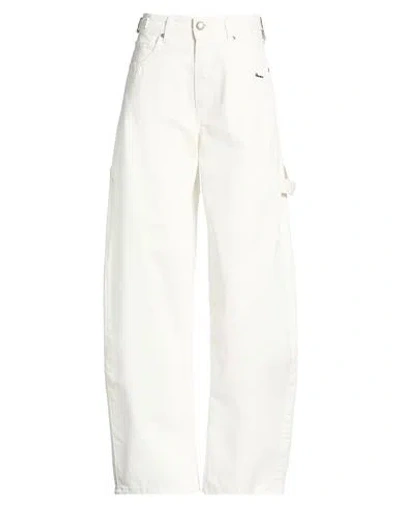 Berna Woman Pants Ivory Size 8 Cotton In White