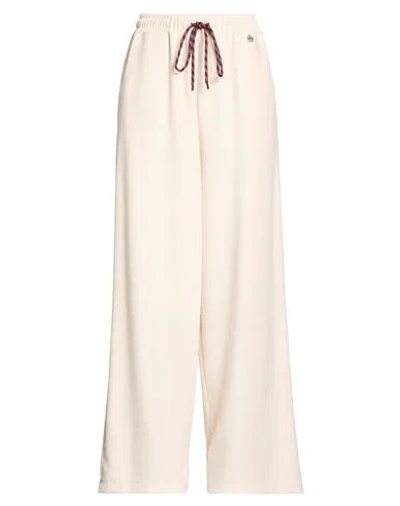 Berna Woman Pants Ivory Size L Polyester, Elastane In White