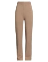 Berna Woman Pants Light Brown Size M Viscose, Polyester, Polyamide