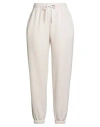 Berna Woman Pants Light Pink Size L Polyester, Viscose, Elastane In White