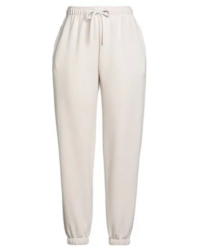 Berna Woman Pants Light Pink Size L Polyester, Viscose, Elastane In White