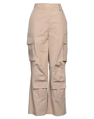 Berna Woman Pants Sand Size M Cotton In Beige