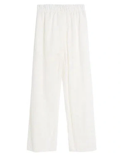 Berna Woman Pants White Size Onesize Cotton, Polyamide