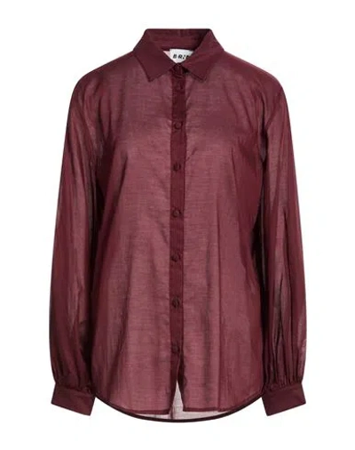 Berna Woman Shirt Burgundy Size L Tencel, Cotton In Red