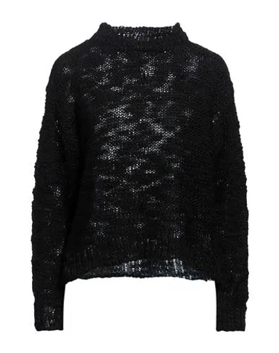 Berna Woman Sweater Black Size M Wool, Acrylic