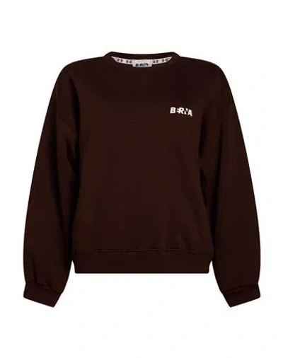 Berna Woman Sweatshirt Chocolate Brown Size L Cotton, Polyester In Burgundy